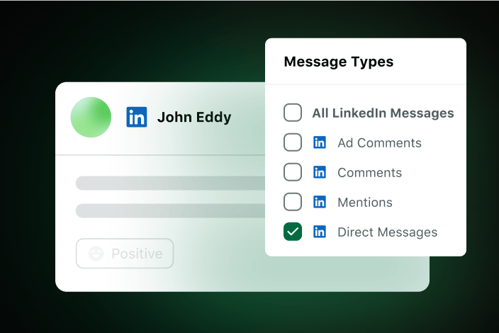 Exemple du filtre de message direct LinkedIn sélectionné pour répondre dans la Smart Inbox.